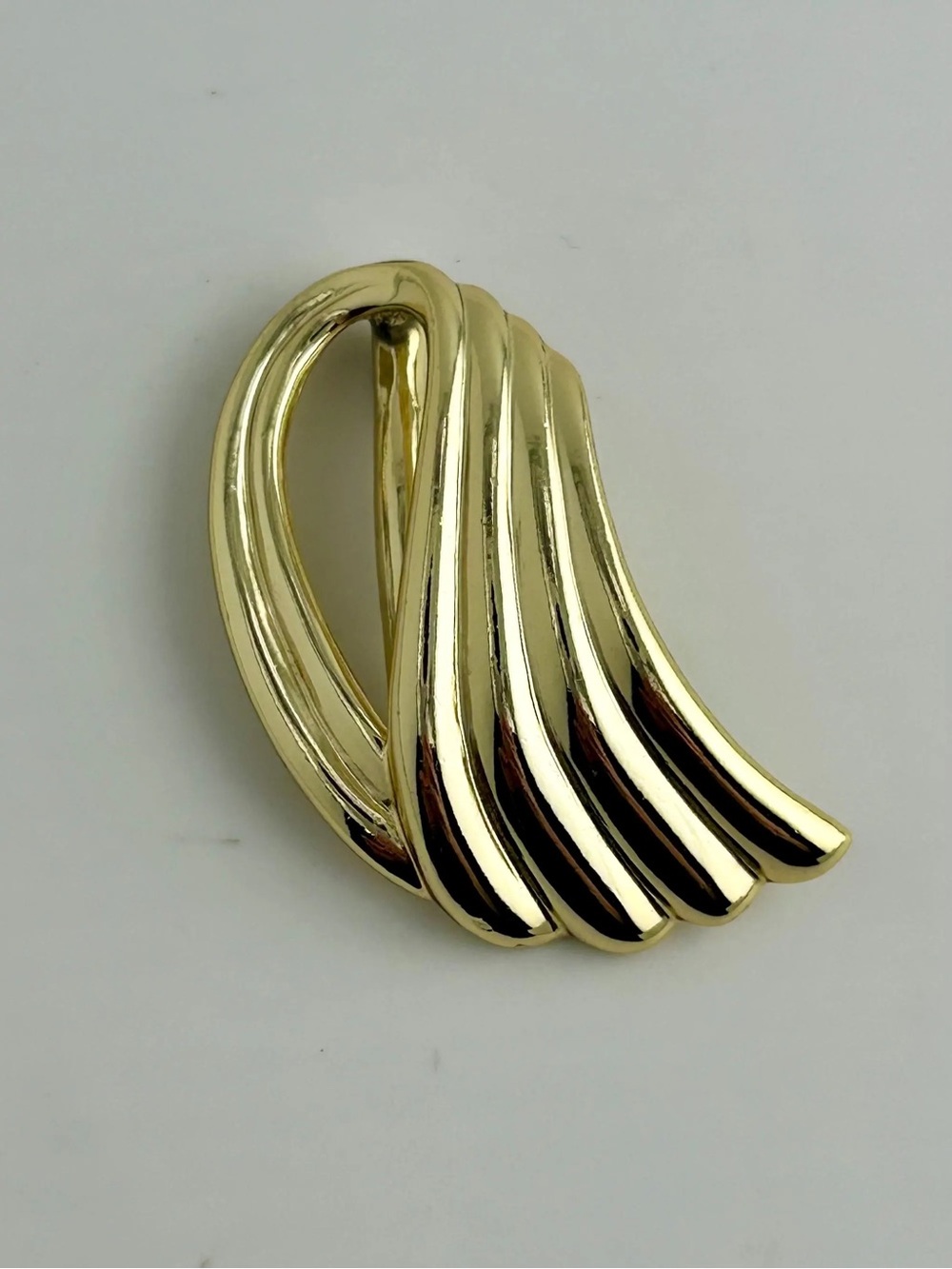Vintage Piscitelli Signed Gold Tone Scarf Slide